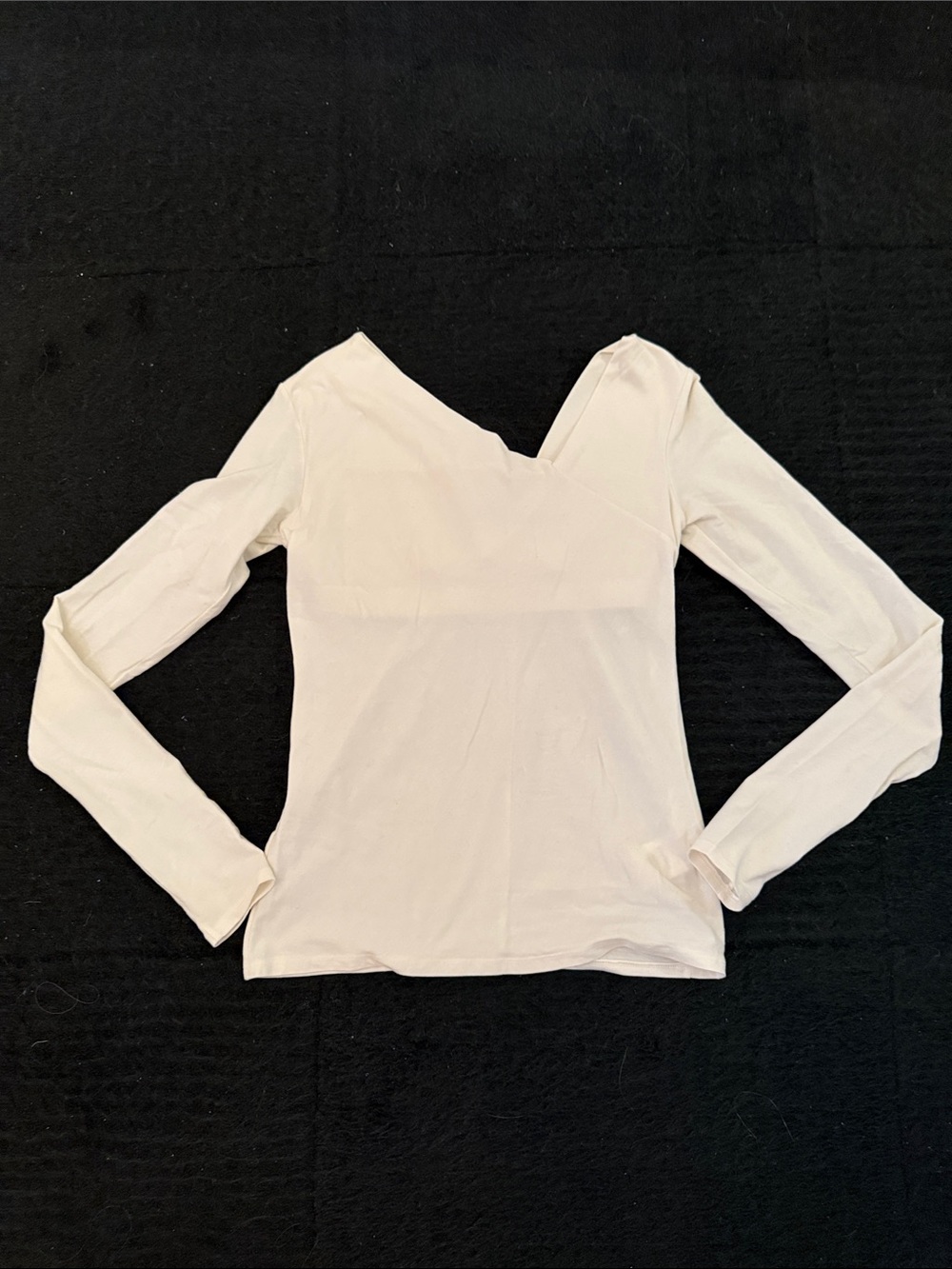 Women's Long-Sleeve V-Neck Top - Cream